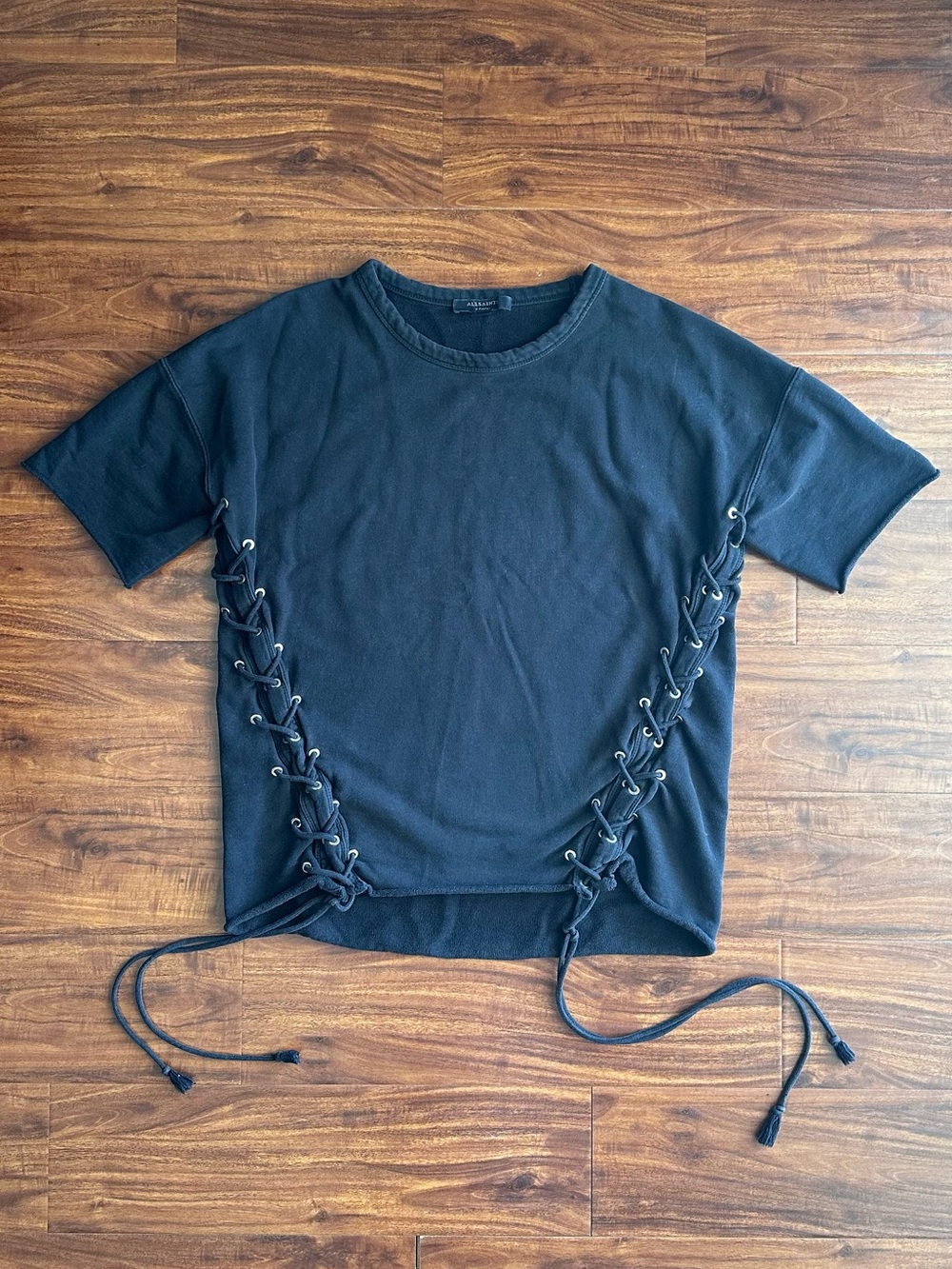 AllSaints Lorhaine Lace up Sweatshirt XS